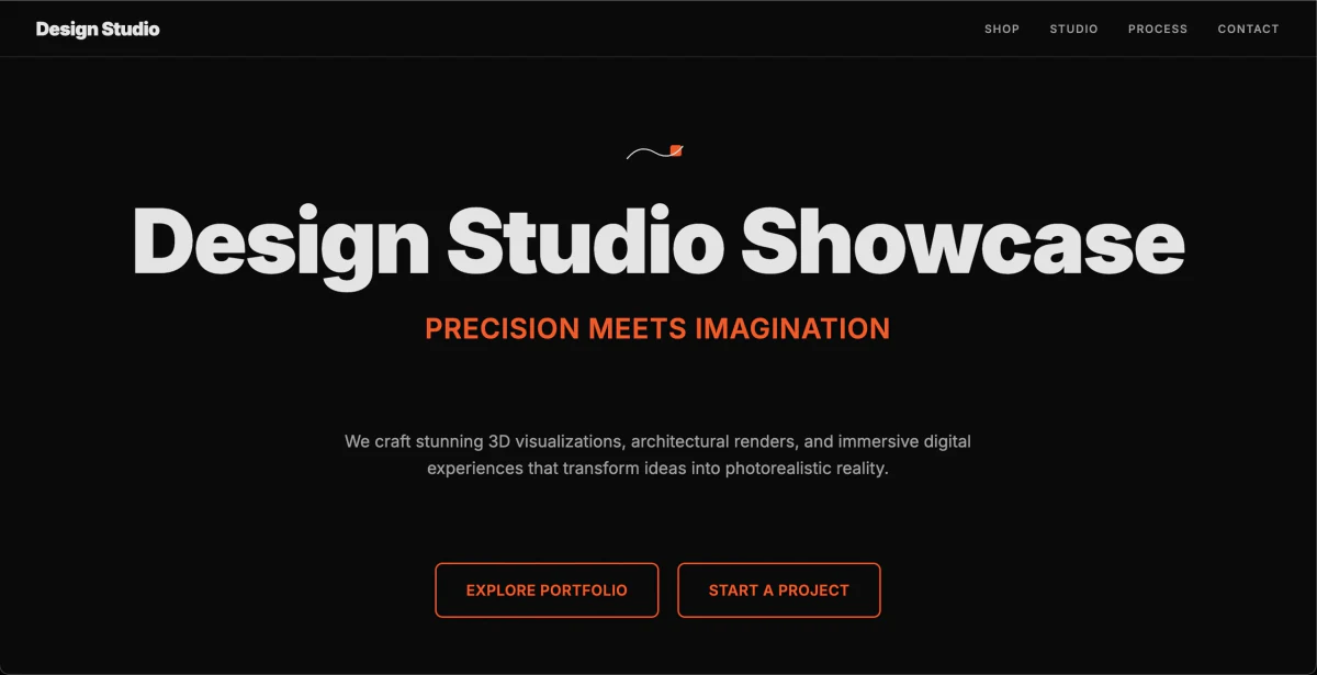 Design Studio Showcase — home page